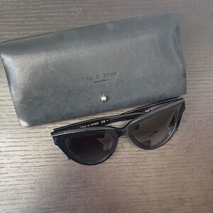 rag & bone Glossy Black Cat-Eye Sunglasses